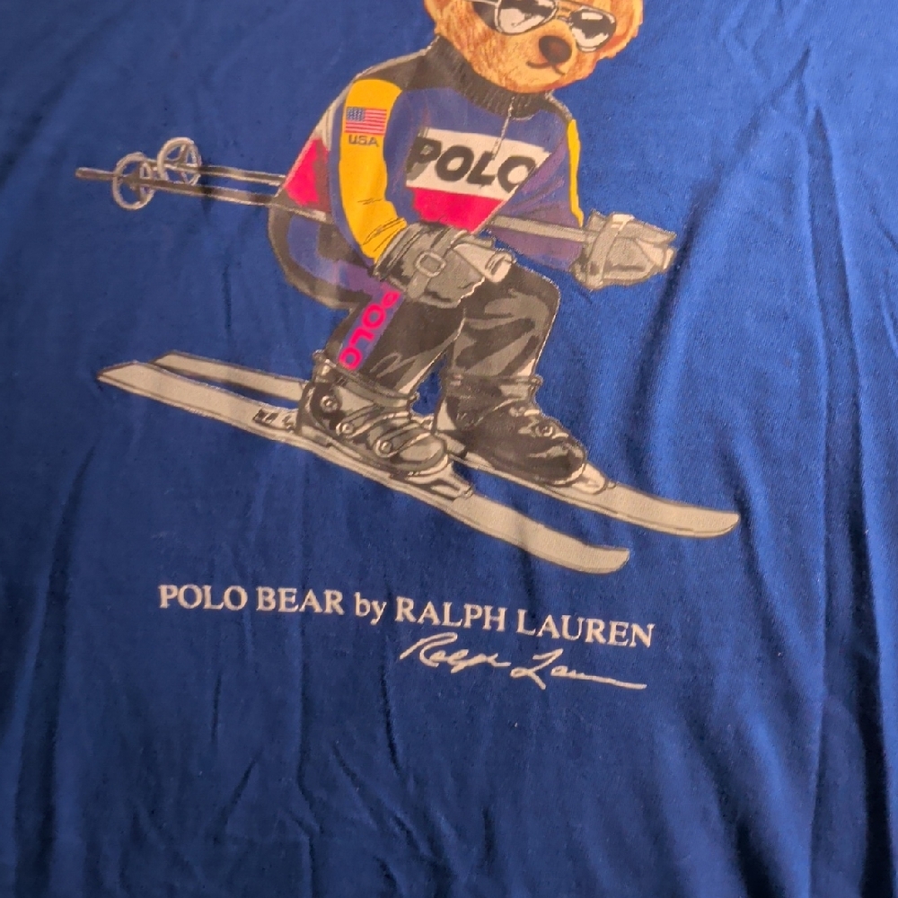 Ralph Lauren Blue Polo Bear Skiing Shirt